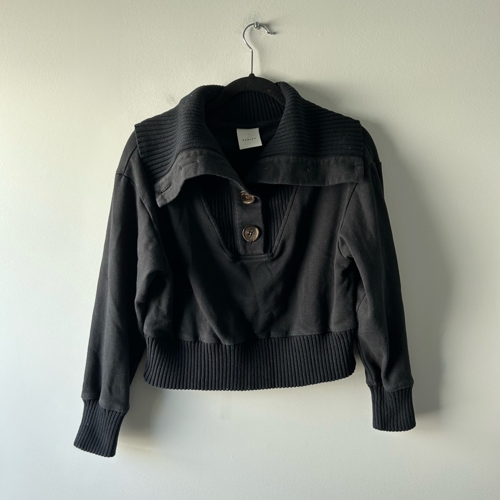 Varley black half button pullover sweatshirt top - image 1